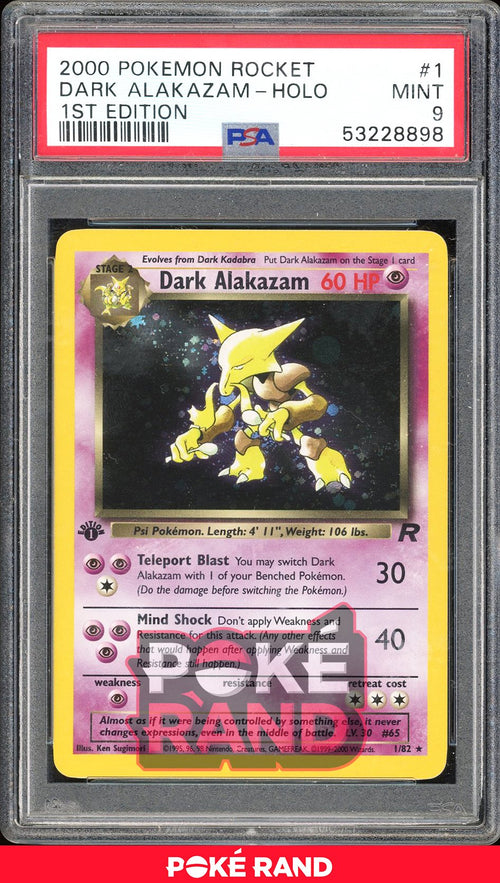 Dark Alakazam 1St Edition - PSA 9 - Team Rocket - #1 - Holo