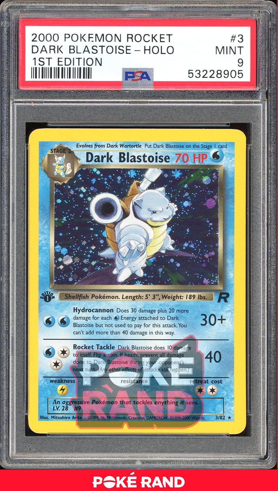 Dark Blastoise 1St Edition - PSA 9 - Team Rocket - #3 - Holo