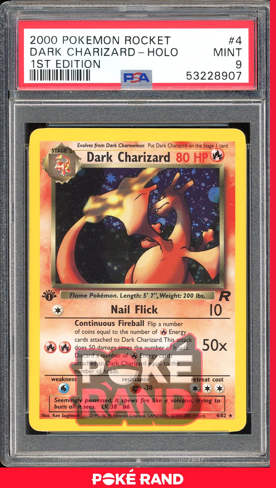Dark Charizard 1St Edition - PSA 9 - Team Rocket - #4 - Holo