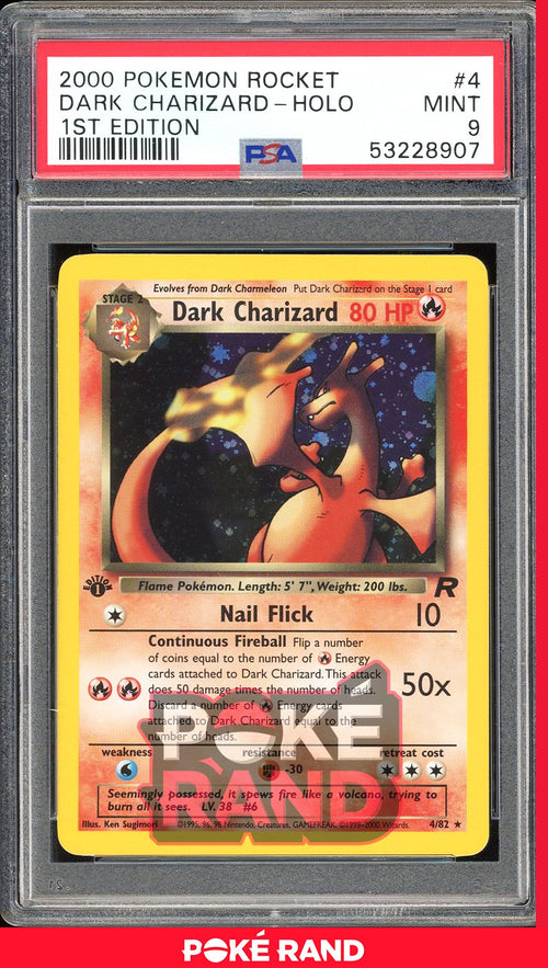 Dark Charizard 1St Edition - PSA 9 - Team Rocket - #4 - Holo