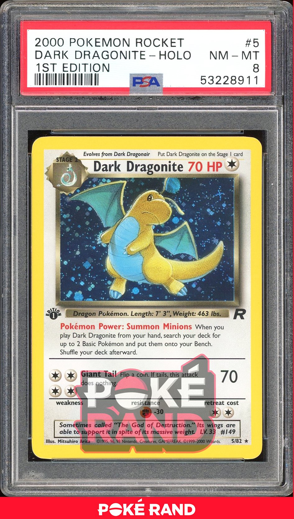 Dark Dragonite 1St Edition - PSA 8 - Team Rocket - #5 - Holo