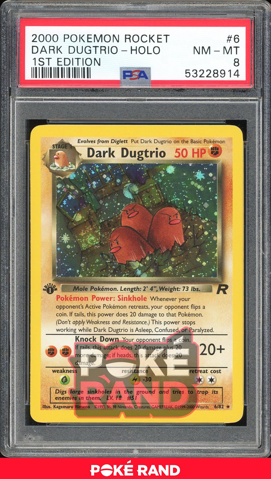 Dark Dugtrio 1St Edition - PSA 8 - Team Rocket - #6 - Holo