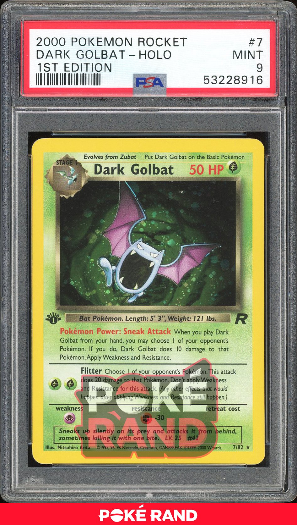 Dark Golbat 1St Edition - PSA 9 - Team Rocket - #7 - Holo