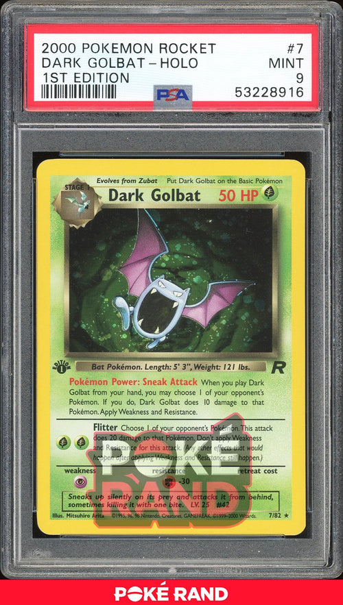 Dark Golbat 1St Edition - PSA 9 - Team Rocket - #7 - Holo