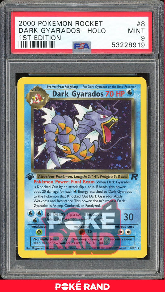 Dark Gyarados 1St Edition - PSA 9 - Team Rocket - #8 - Holo