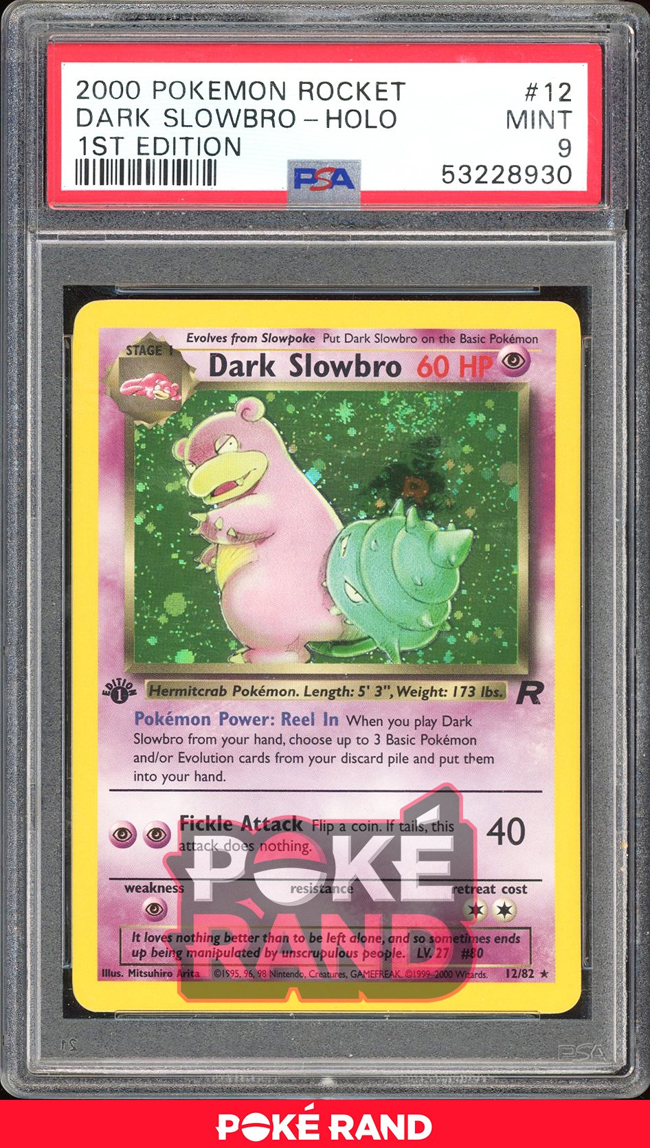 Dark Slowbro 1St Edition - PSA 9 - Team Rocket - #12 - Holo