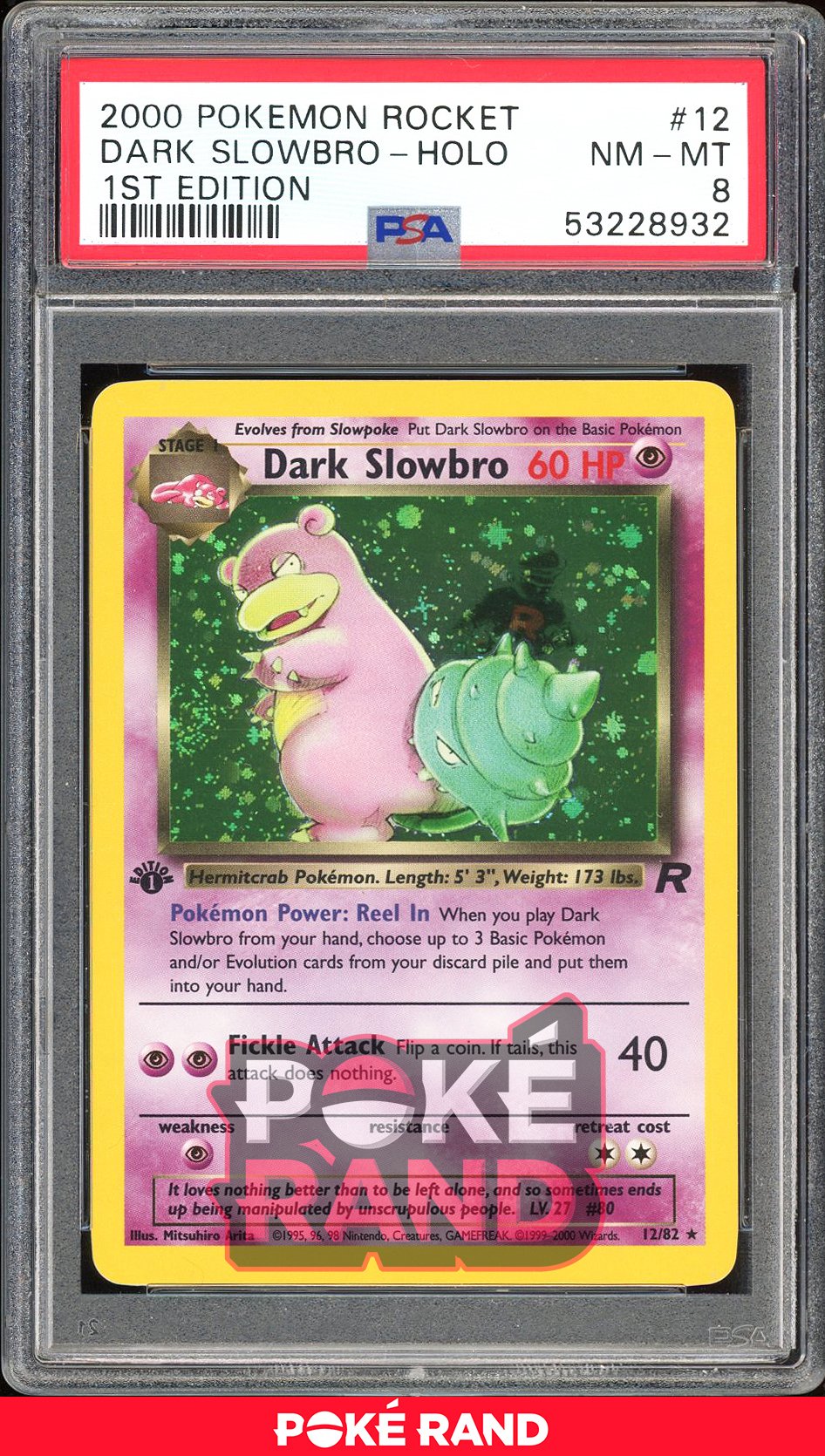 Dark Slowbro 1St Edition - PSA 8 - Team Rocket - #12 - Holo