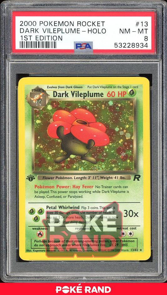 Dark Vileplume 1St Edition - PSA 8 - Team Rocket - #13 - Holo