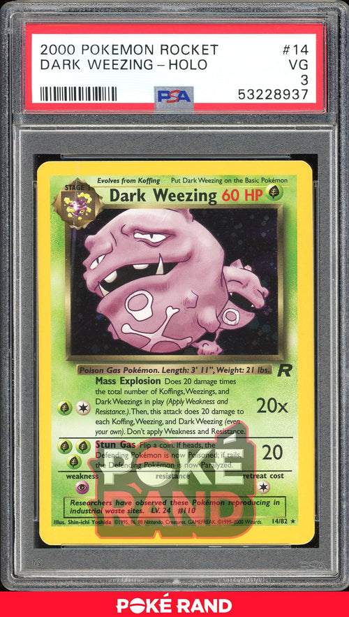 Dark Weezing 1St Edition - PSA 3 - Team Rocket - #14 - Holo