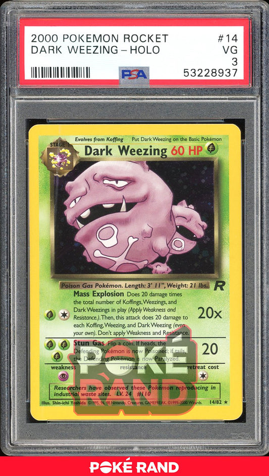 Dark Weezing 1St Edition - PSA 3 - Team Rocket - #14 - Holo
