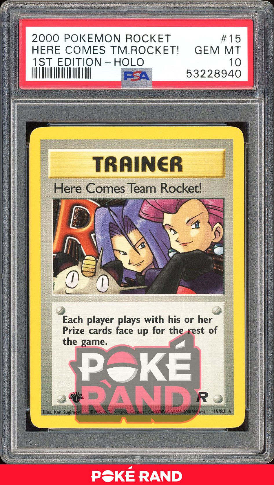 Here Comes Team Rocket! 1St Edition - PSA 10 - Team Rocket - #15 - Holo