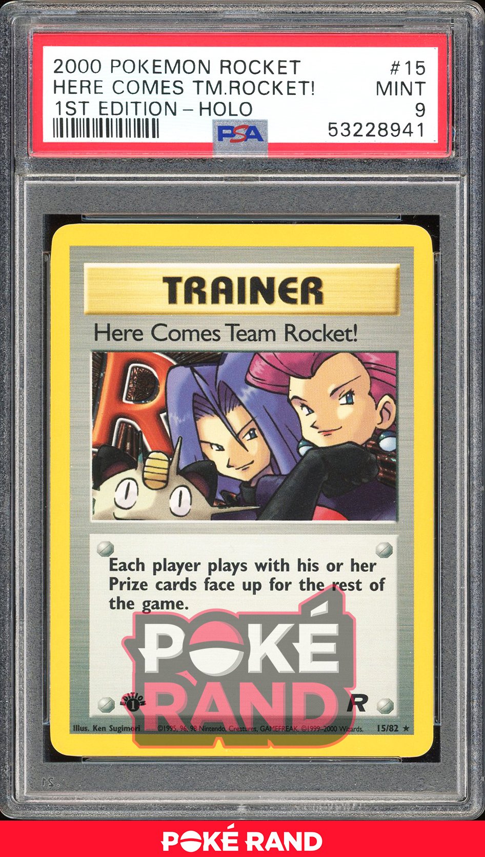 Here Comes Team Rocket! 1St Edition - PSA 9 - Team Rocket - #15 - Holo