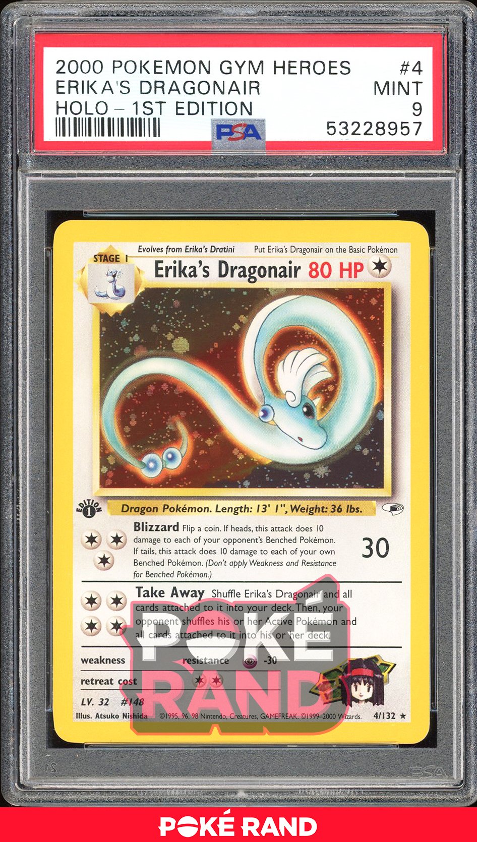 Erika'S Dragonair 1St Edition - PSA 9 - Gym Heroes - #4 - Holo