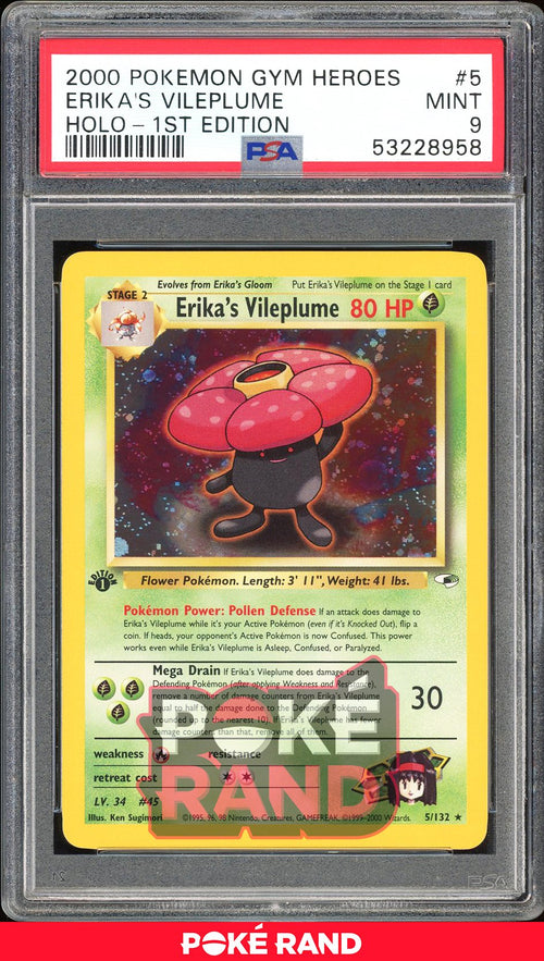 Erika'S Vileplume 1St Edition - PSA 9 - Gym Heroes - #5 - Holo