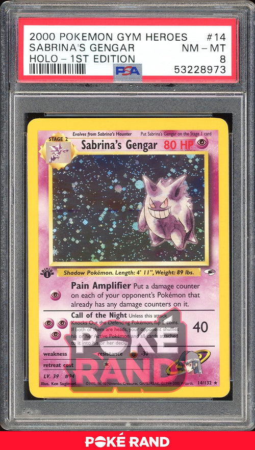 Sabrina'S Gengar 1St Edition - PSA 8 - Gym Heroes - #14 - Holo