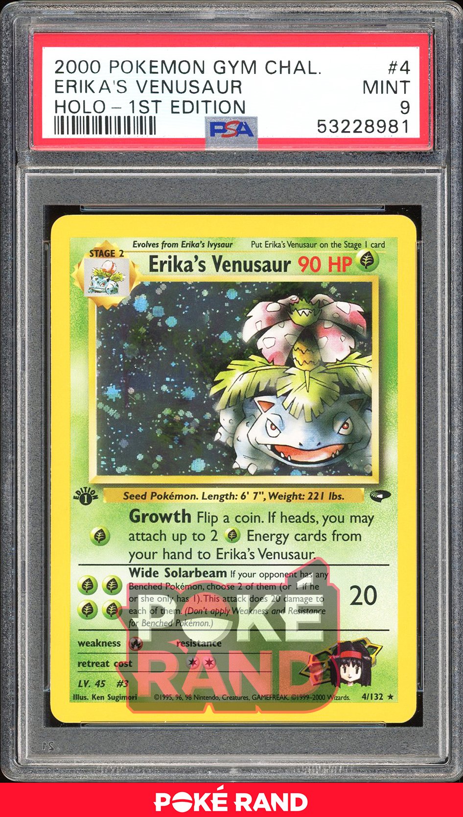 Erika'S Venusaur 1St Edition - PSA 9 - Gym Challenge - #4 - Holo
