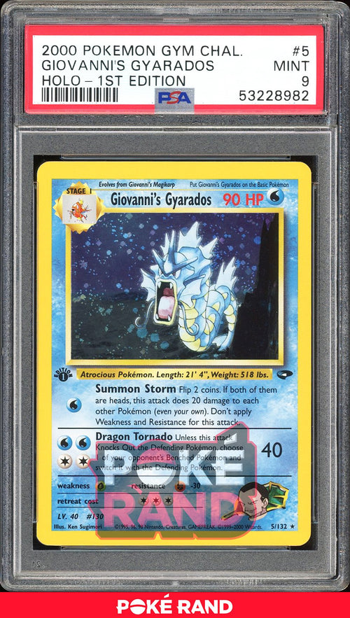 Giovanni'S Gyarados 1St Edition - PSA 9 - Gym Challenge - #5 - Holo