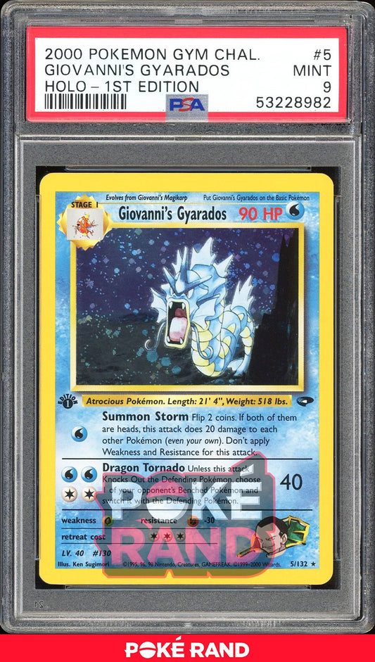 Giovanni'S Gyarados 1St Edition - PSA 9 - Gym Challenge - #5 - Holo