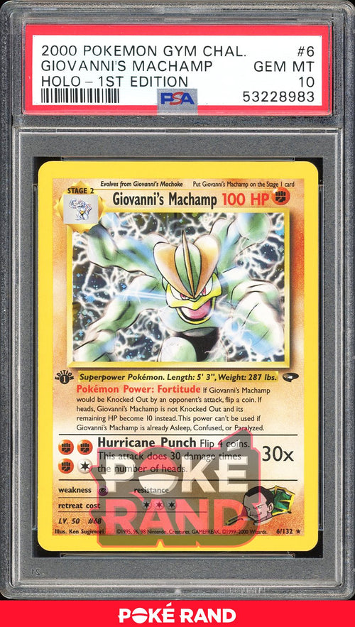 Giovanni'S Machamp 1St Edition - PSA 10 - Gym Challenge - #6 - Holo