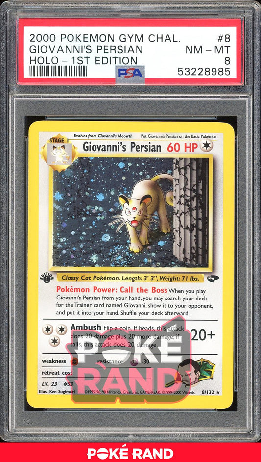 Giovanni'S Persian 1St Edition - PSA 8 - Gym Challenge - #8 - Holo