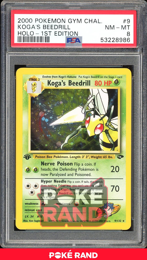 Koga'S Beedrill 1St Edition - PSA 8 - Gym Challenge - #9 - Holo
