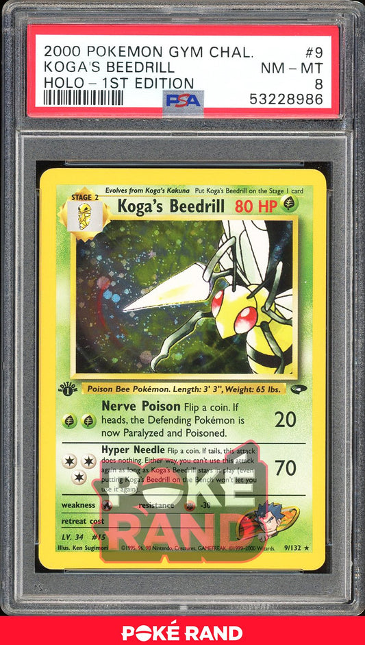 Koga'S Beedrill 1St Edition - PSA 8 - Gym Challenge - #9 - Holo