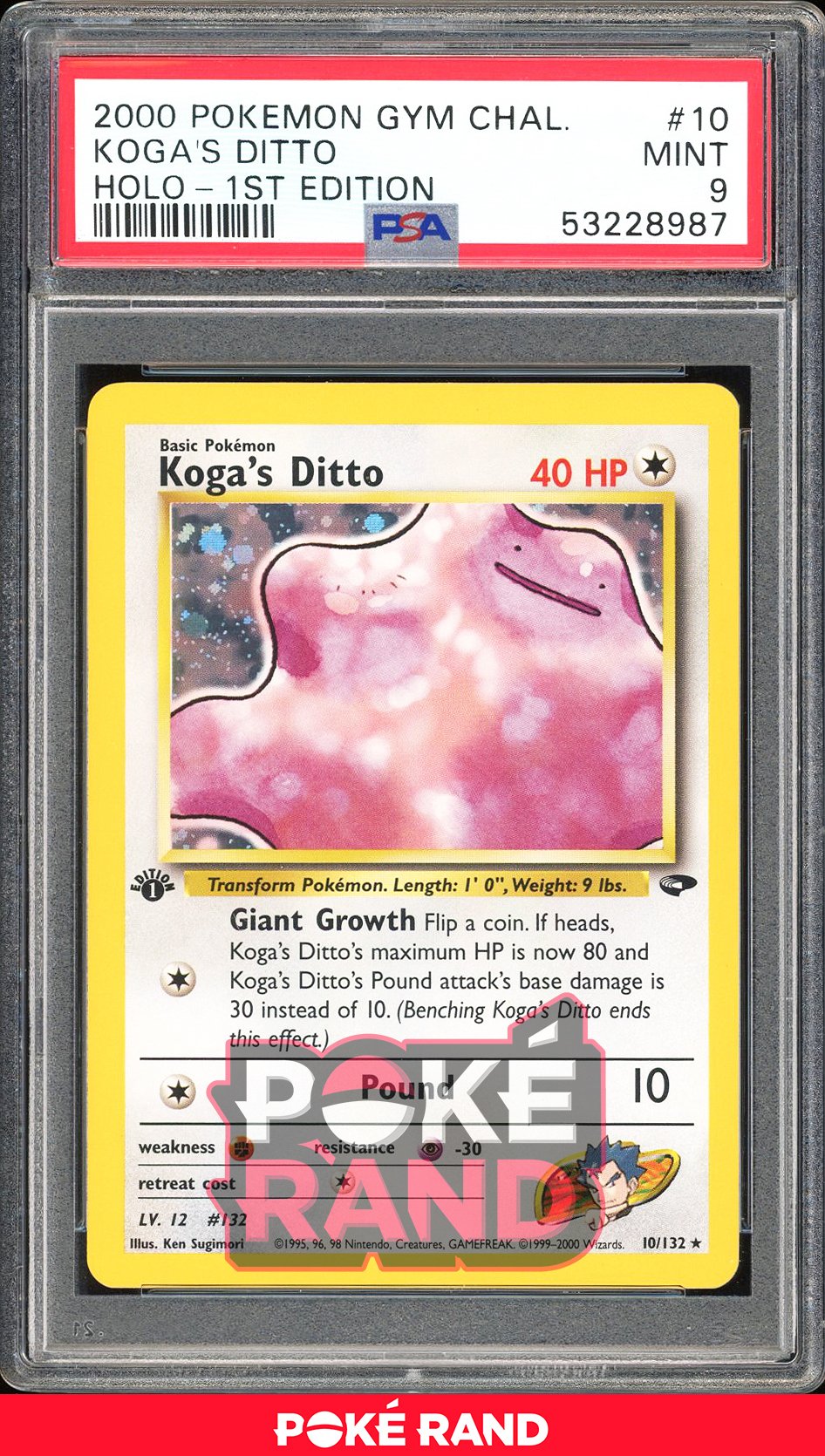 Koga'S Ditto 1St Edition - PSA 9 - Gym Challenge - #10 - Holo