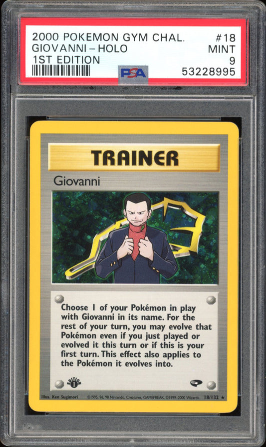 Giovanni 1st Edition - PSA 9 - Gym Challenge - #018 - Holo - PokeRand