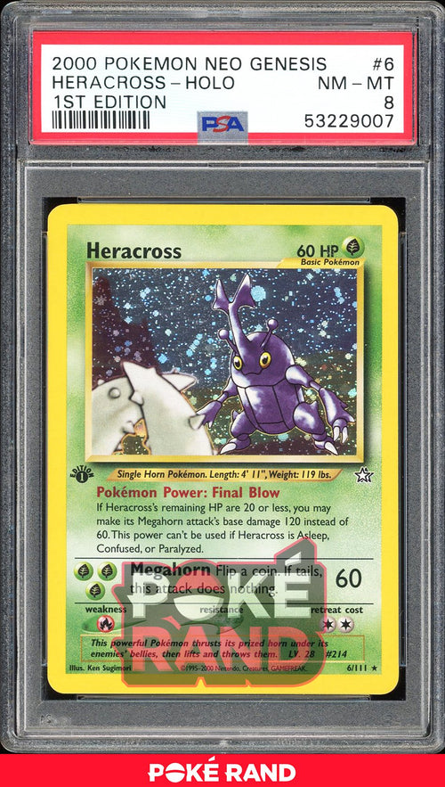 Heracross 1St Edition - PSA 8 - Neo Genesis - #6 - Holo