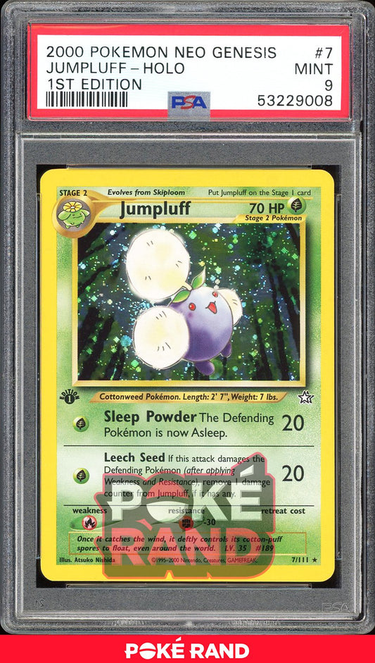 Jumpluff 1St Edition - PSA 9 - Neo Genesis - #7 - Holo