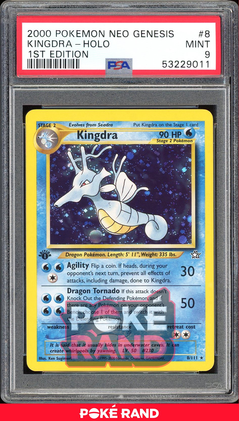 Kingdra 1St Edition - PSA 9 - Neo Genesis - #8 - Holo