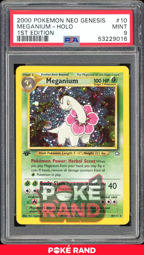 Meganium 1St Edition - PSA 9 - Neo Genesis - #10 - Holo