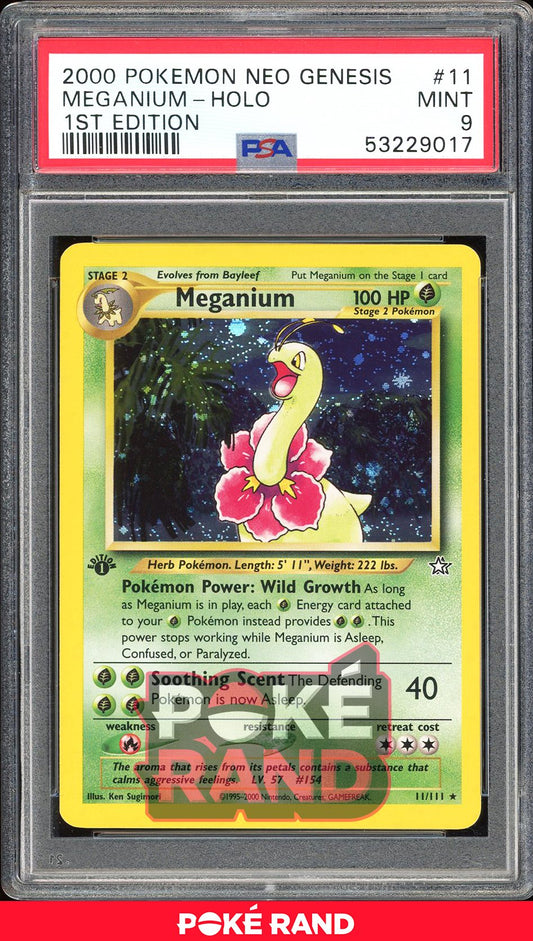 Meganium 1St Edition - PSA 9 - Neo Genesis - #11 - Holo