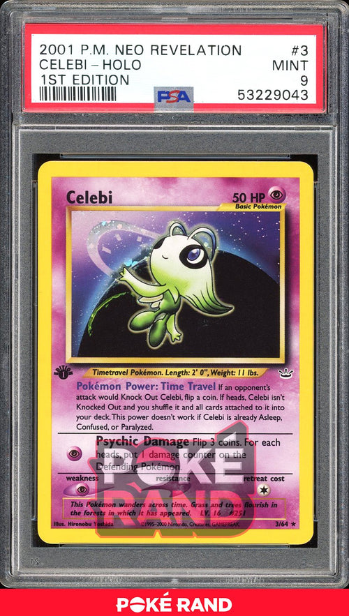 Celebi 1St Edition - PSA 9 - Neo Revelation - #3 - Holo