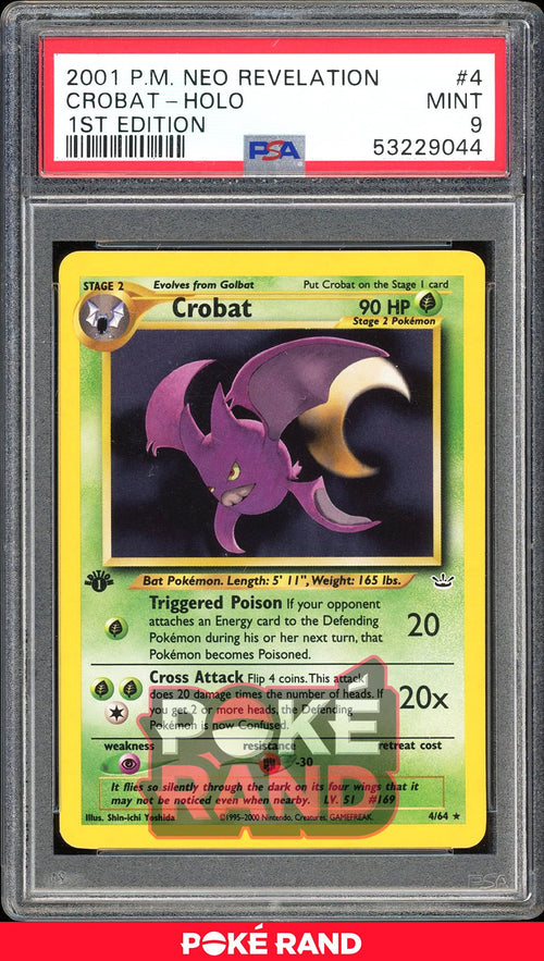 Crobat 1St Edition - PSA 9 - Neo Revelation - #4 - Holo