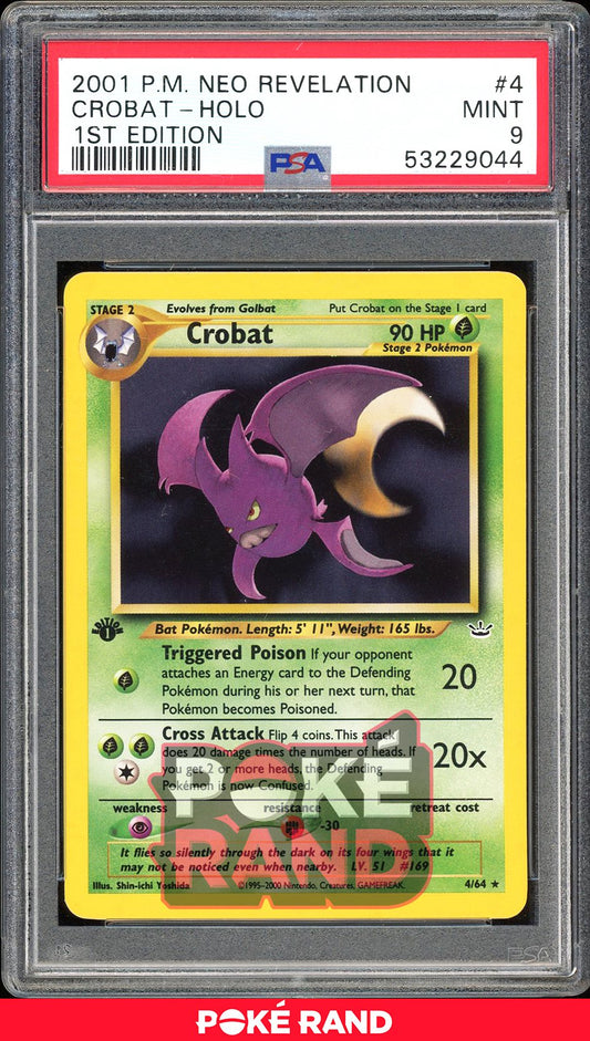 Crobat 1St Edition - PSA 9 - Neo Revelation - #4 - Holo