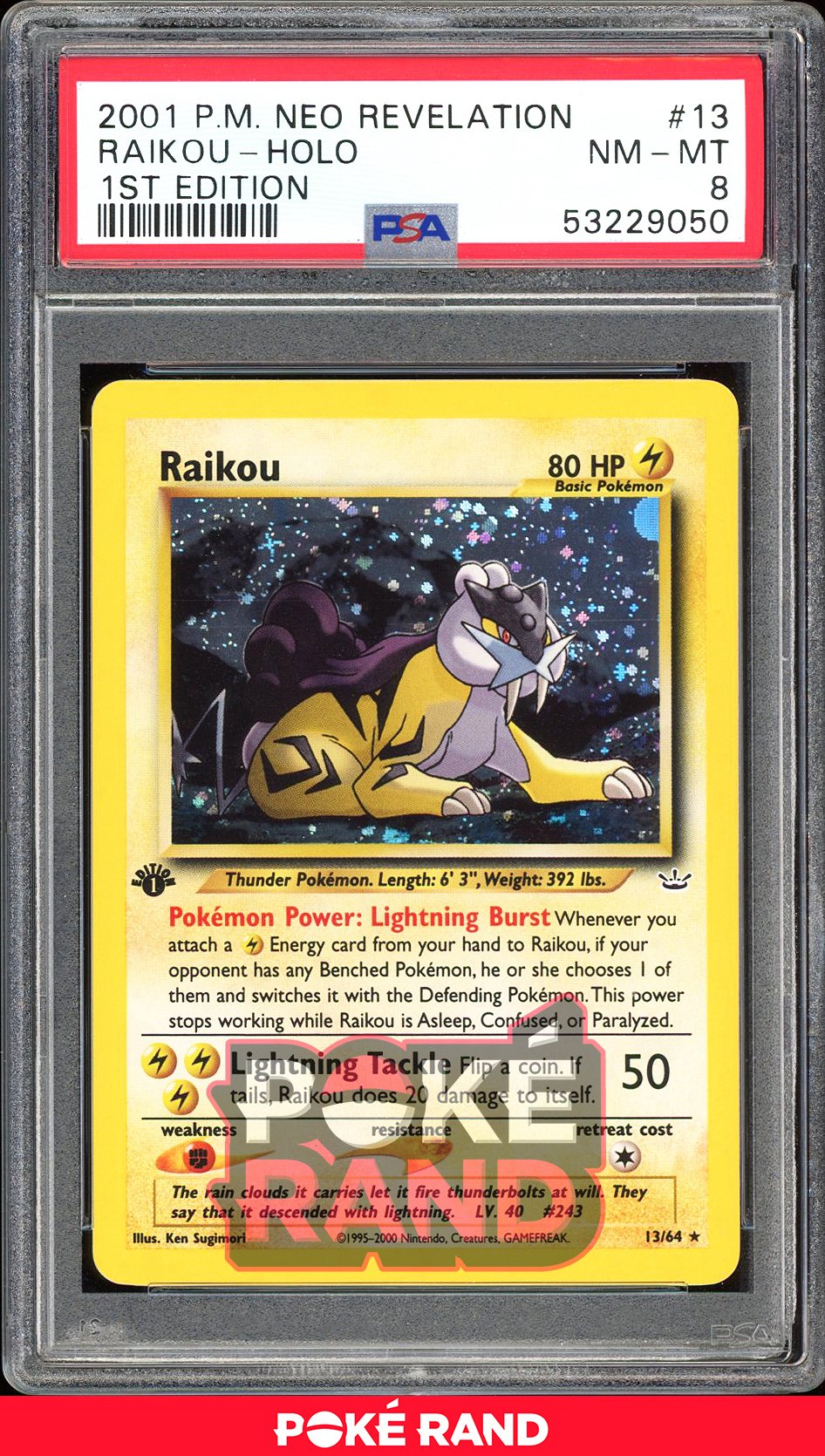 Raikou 1St Edition - PSA 8 - Neo Revelation - #13 - Holo