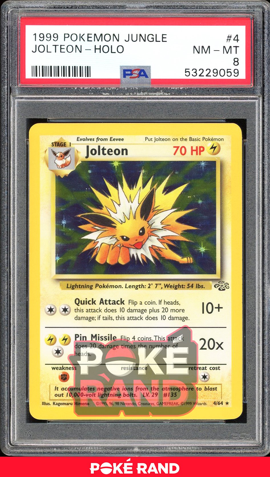 Jolteon  - PSA 8 - Jungle - #4 - Holo