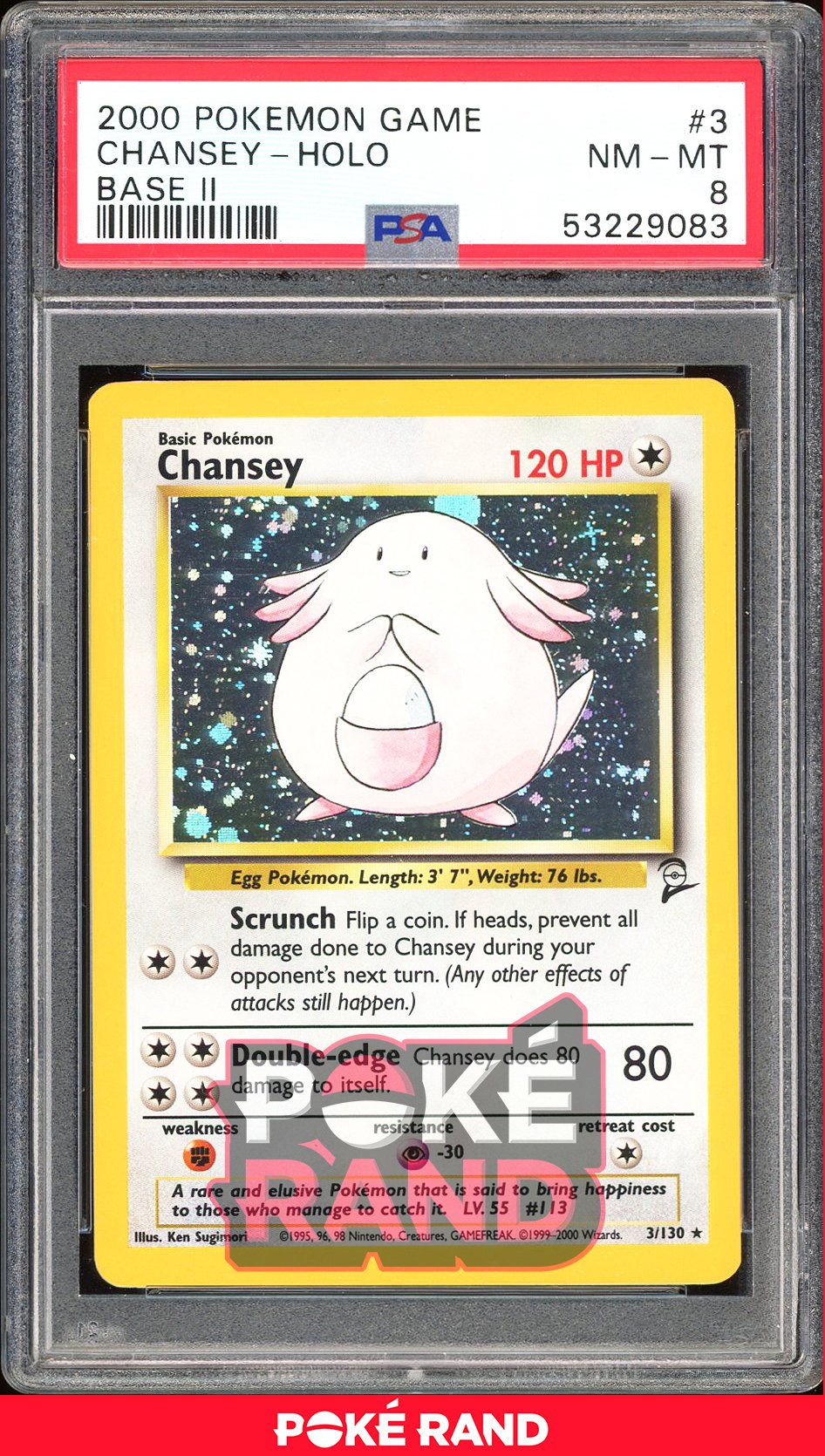 Chansey  - PSA 8 - Base Set 2 - #3 - Holo