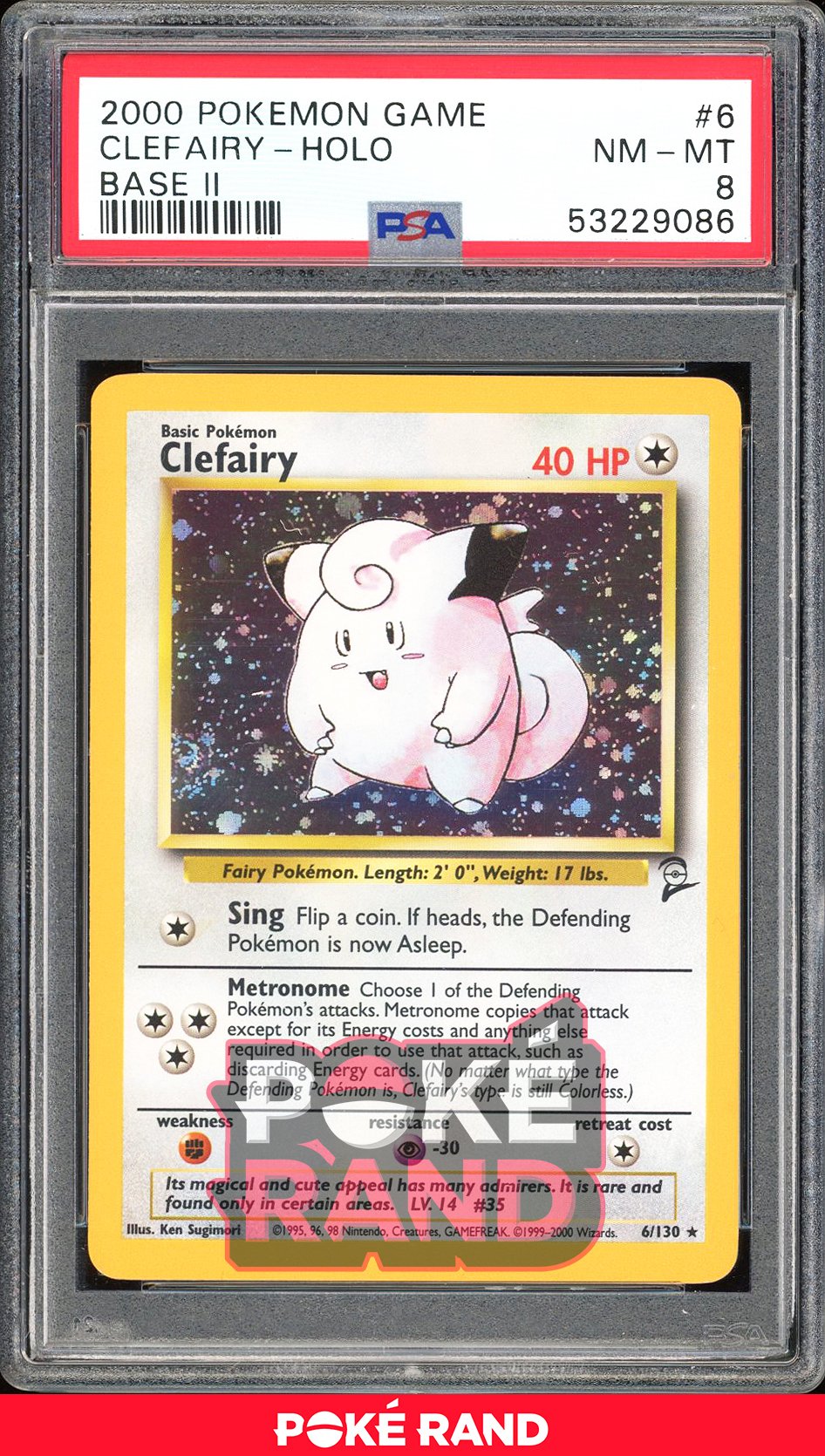 Clefairy  - PSA 8 - Base Set 2 - #6 - Holo