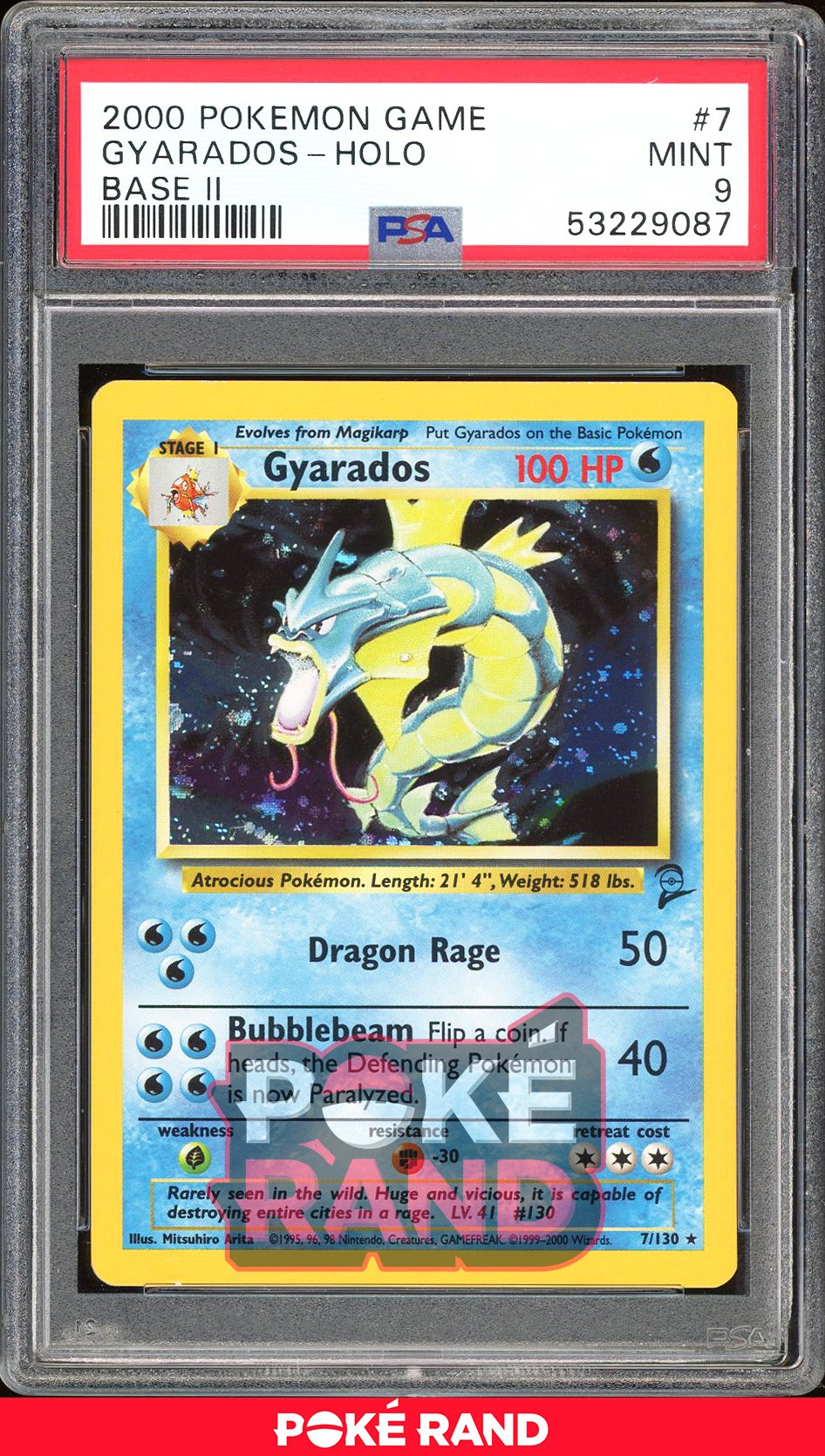 Gyarados  - PSA 9 - Base Set 2 - #7 - Holo