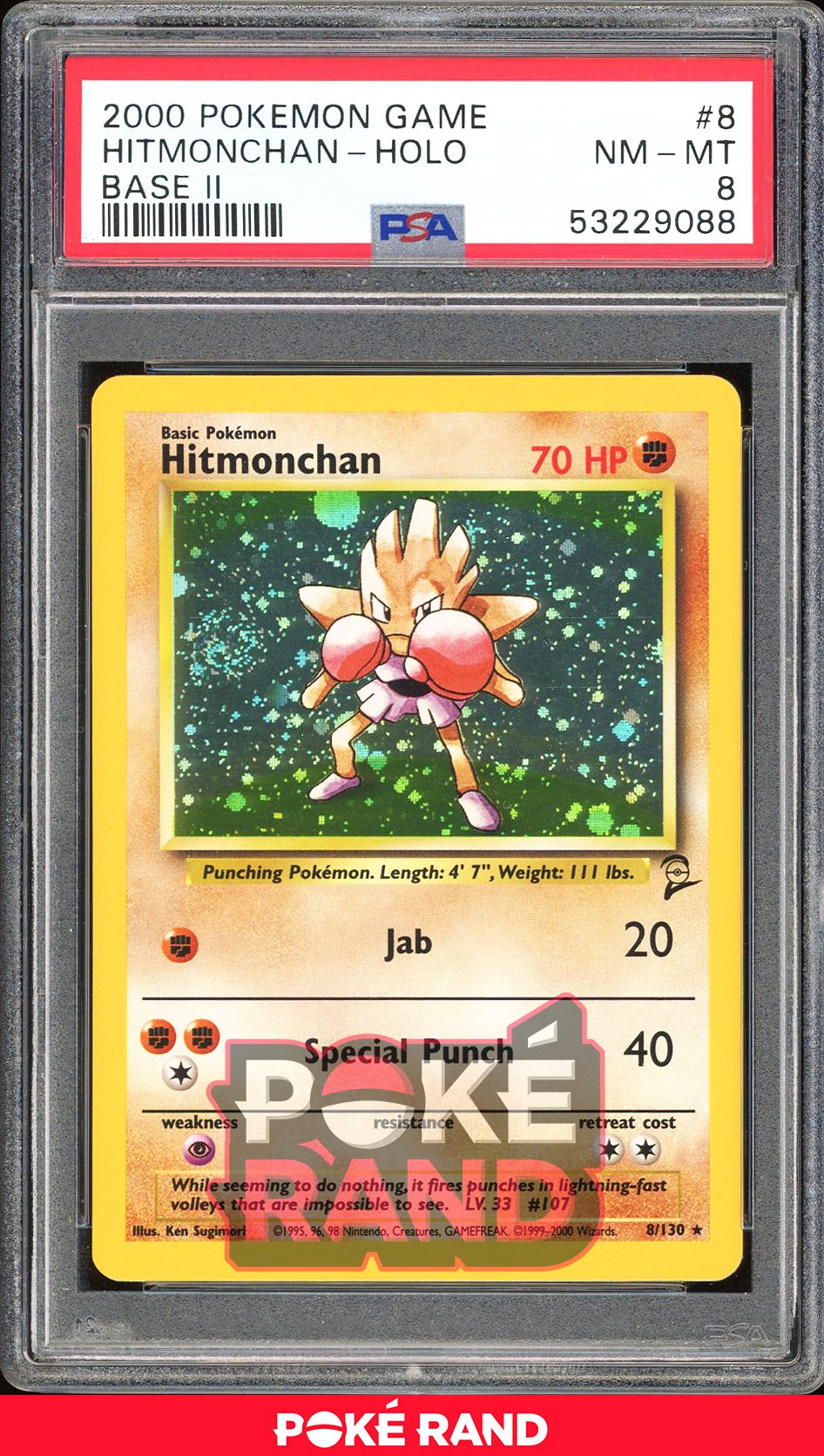 Hitmonchan  - PSA 8 - Base Set 2 - #8 - Holo