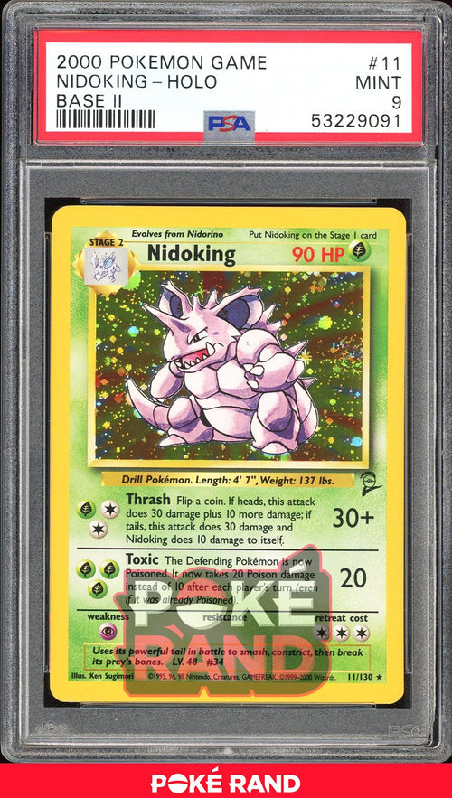 Nidoking  - PSA 9 - Base Set 2 - #11 - Holo