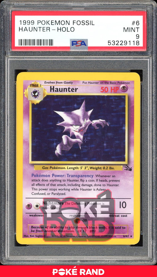 Haunter  - PSA 9 - Fossil - #6 - Holo