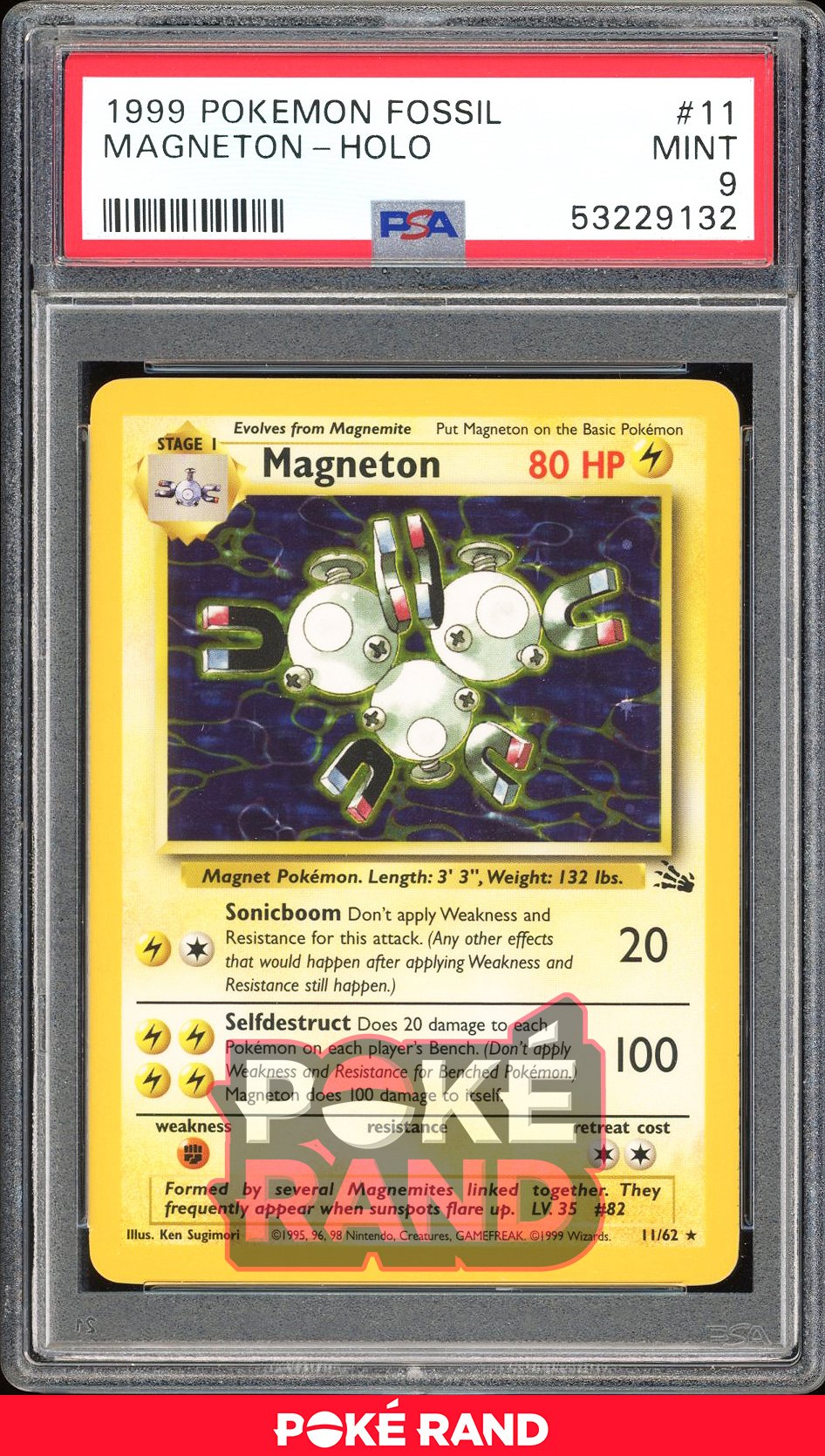 Magneton  - PSA 9 - Fossil - #11 - Holo