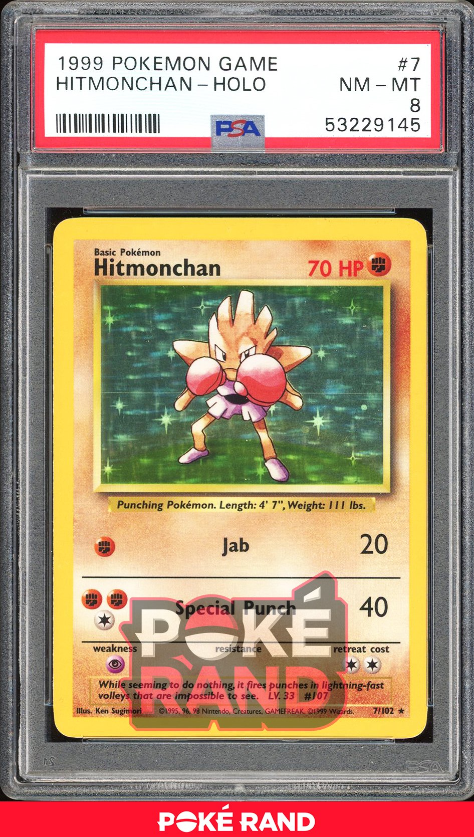 Hitmonchan  - PSA 8 - Game - #7 - Holo