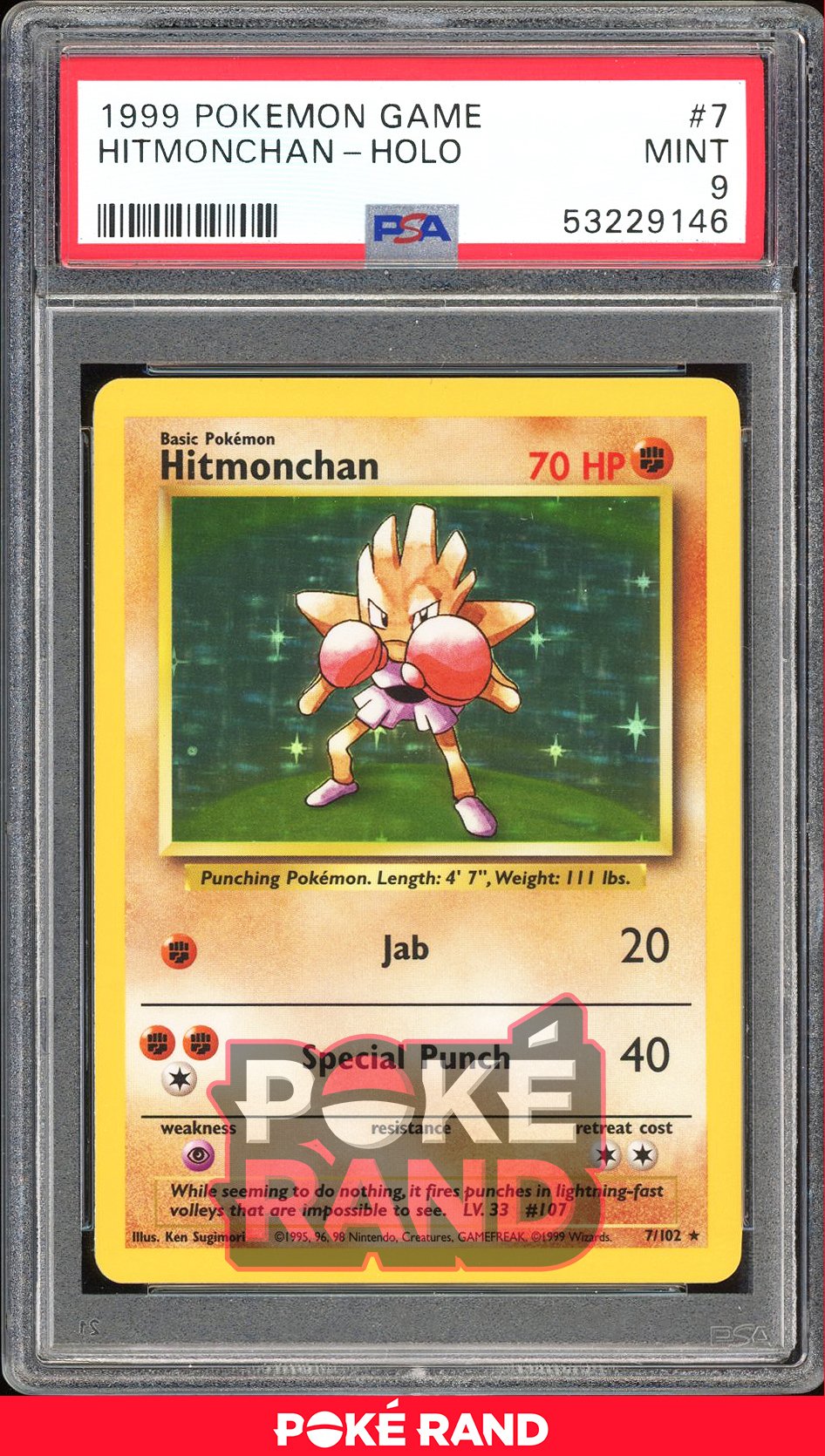 Hitmonchan  - PSA 9 - Game - #7 - Holo