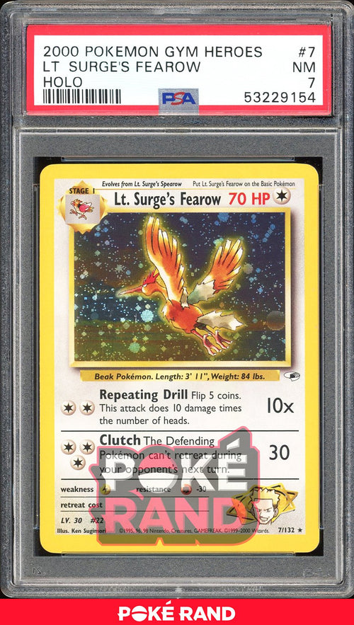 Lt Surge'S Fearow  - PSA 7 - Gym Heroes - #7 - Holo