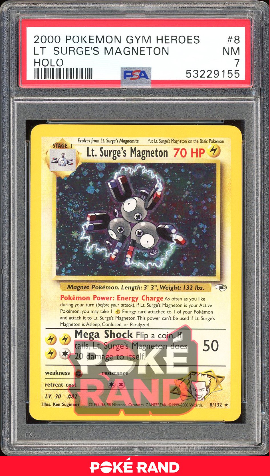 Lt Surge'S Magneton  - PSA 7 - Gym Heroes - #8 - Holo