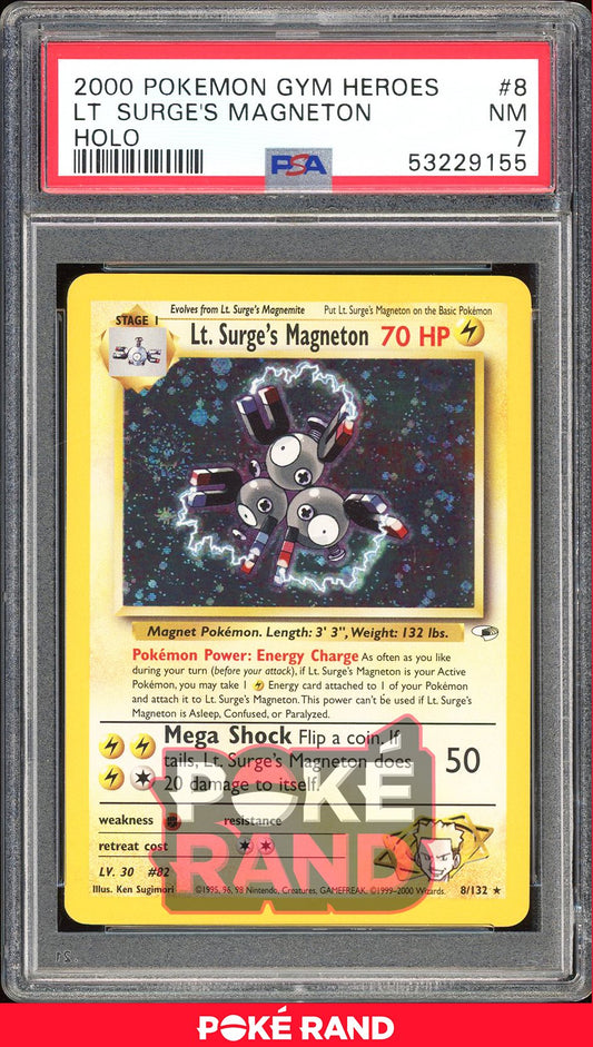 Lt Surge'S Magneton  - PSA 7 - Gym Heroes - #8 - Holo